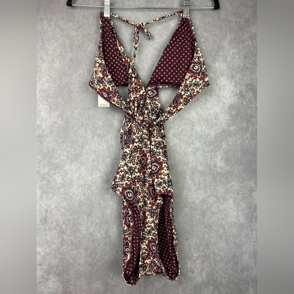 LOFT Paisley Print Cut Out One Piece Swimsuit Women's Size 14 - Picture 4 of 13